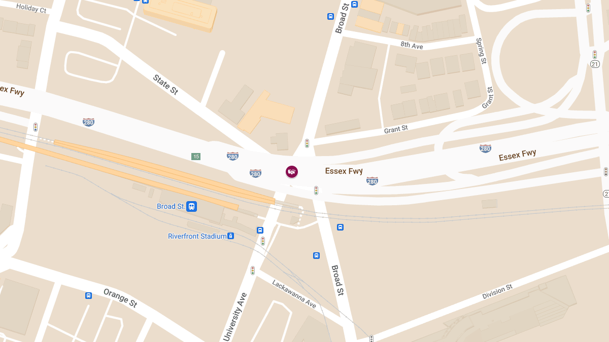 Car Crashes Into Divider at University Ave & State St, Injuries Reported