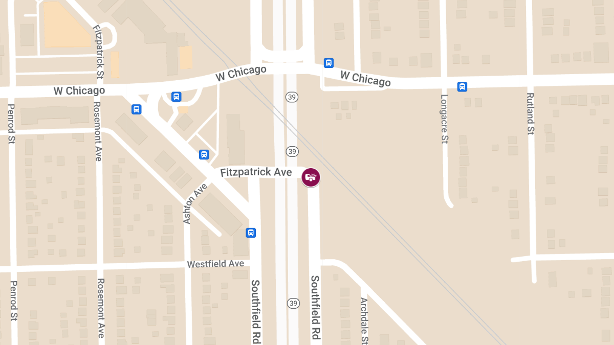 Collision Involving Cadillac and Black 300 at Fitzpatrick St & Southfield Fwy