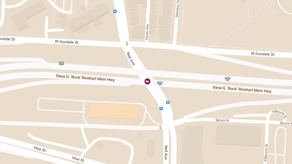 Collision With Injuries Reported on I-670 E at Neil Ave