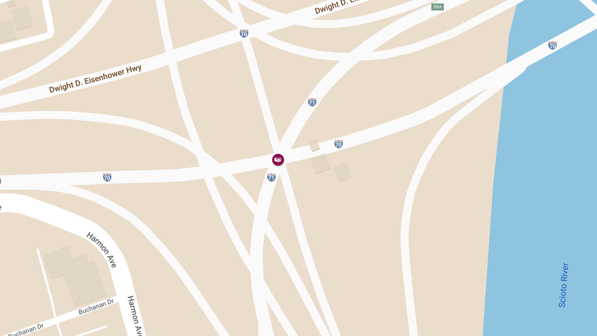 Collision With Injuries on I-70 E at I-71 N