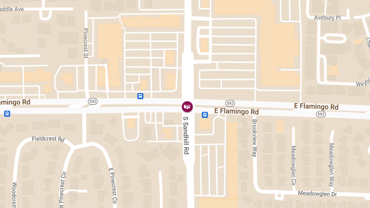 Collision at E Flamingo Rd & S Sandhill Rd Leads to Injuries