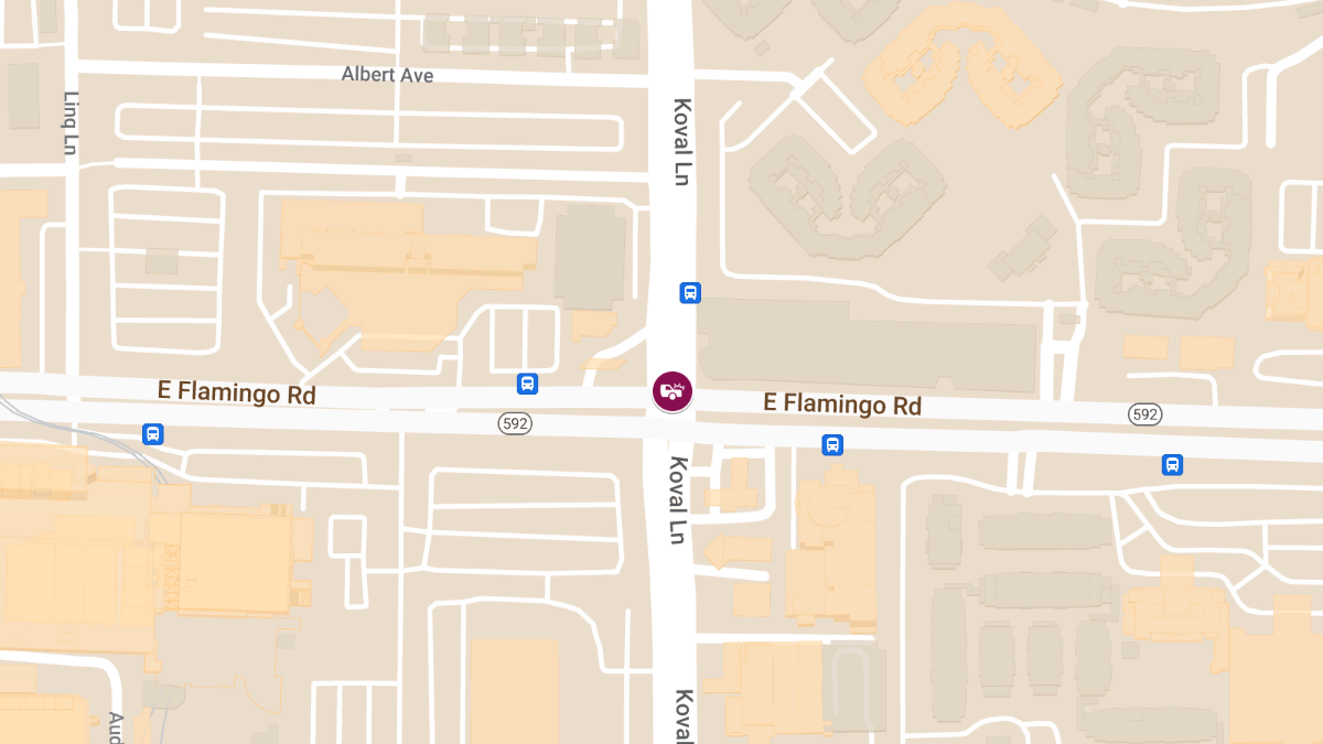 Collision at Koval Ln & E Flamingo Rd Results in Injuries