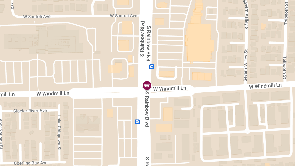 Collision at S Rainbow Blvd & W Windmill Ln Causes Injuries
