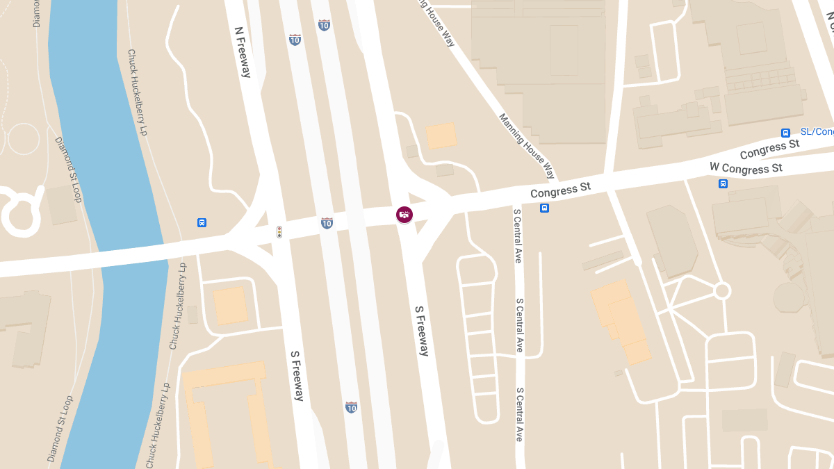 Collision at W Congress St & N Freeway