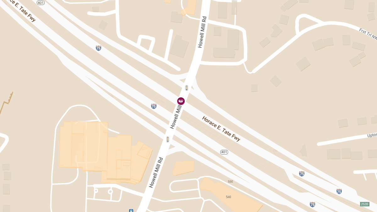 Collision on I-75 S at Howell Mill Rd NW Causes Injuries