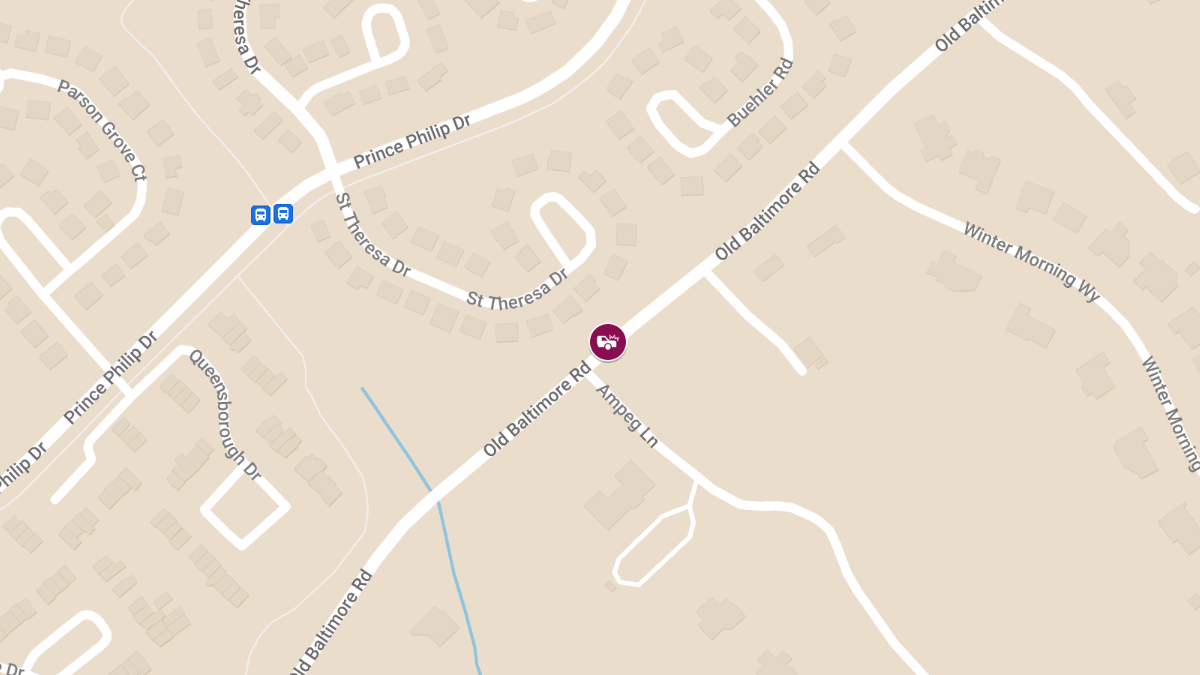 Collision with Entrapment at Baltimore Rd & Ampeg Ln