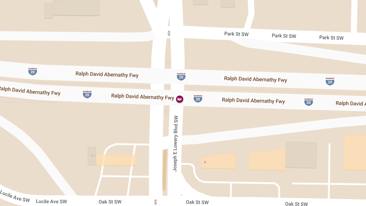 Collision with Injuries at Joseph E Lowery Blvd SW & I-20 W