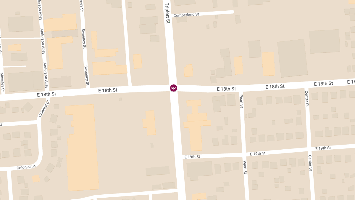 Collision with Injuries at Triplett St and E 18th St