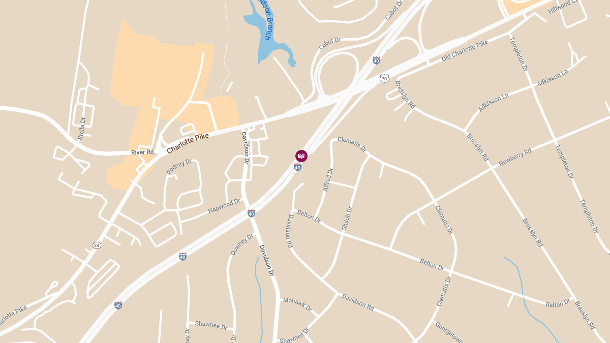 Collision with Injuries on I-40 E at MM 200 Near OHB and Charlotte Pike