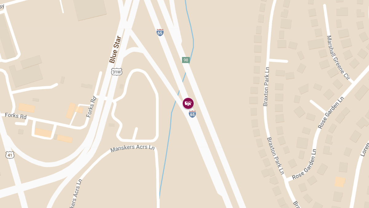 Collision with Injuries on I-65 S at MM 95.2