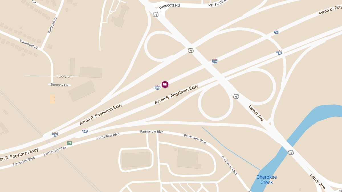 Collision with Injuries on Midtown 240 SB Past Lamar Ave-Crump Blvd