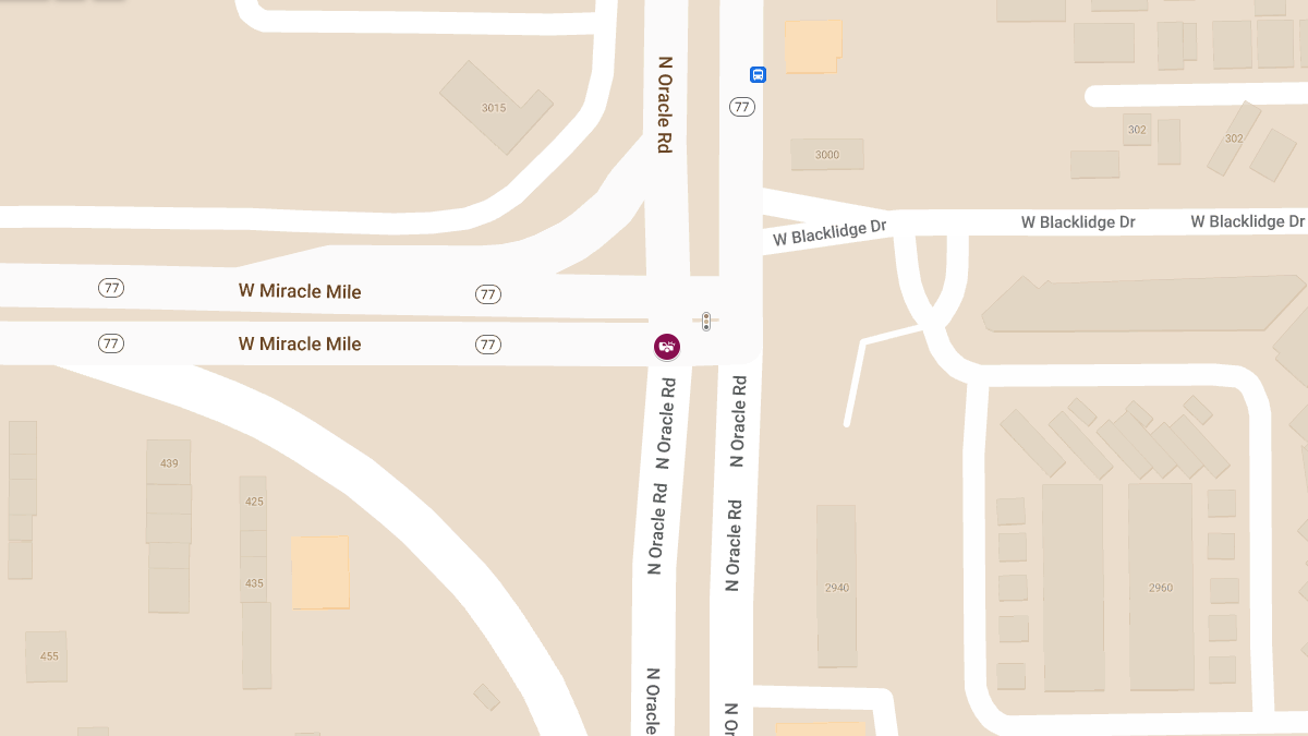 Crash with Injuries at Oracle Rd and Miracle Mile