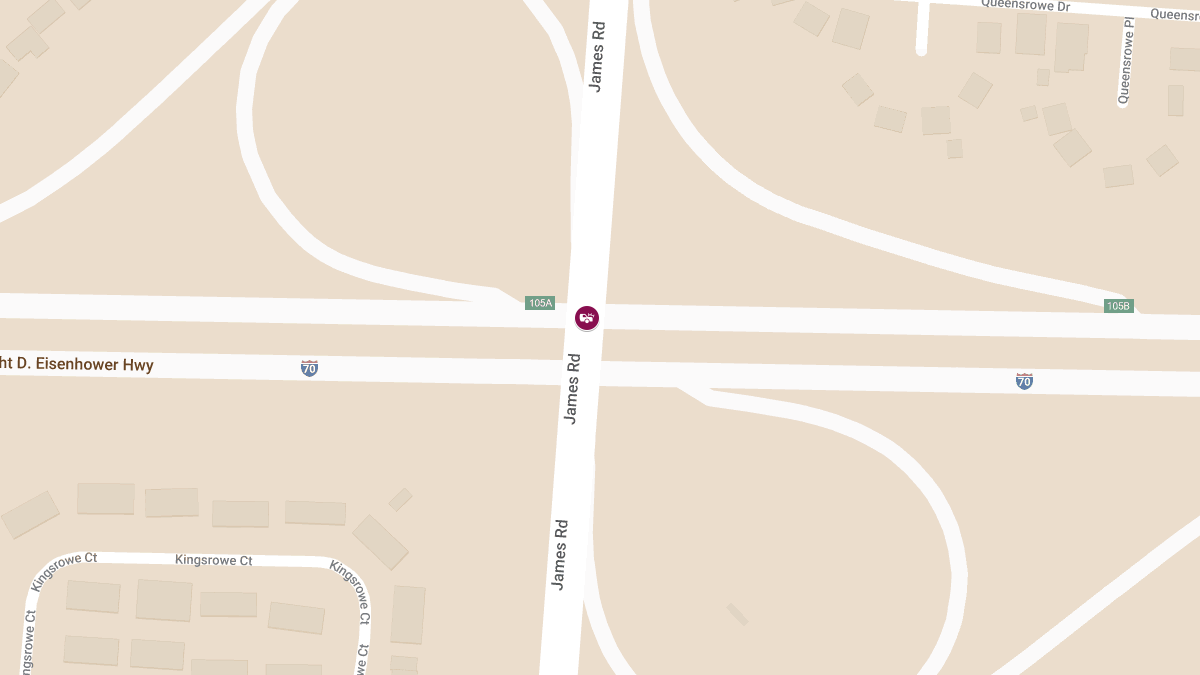 Crash With Injuries on I-70 E Ramp to S James Rd