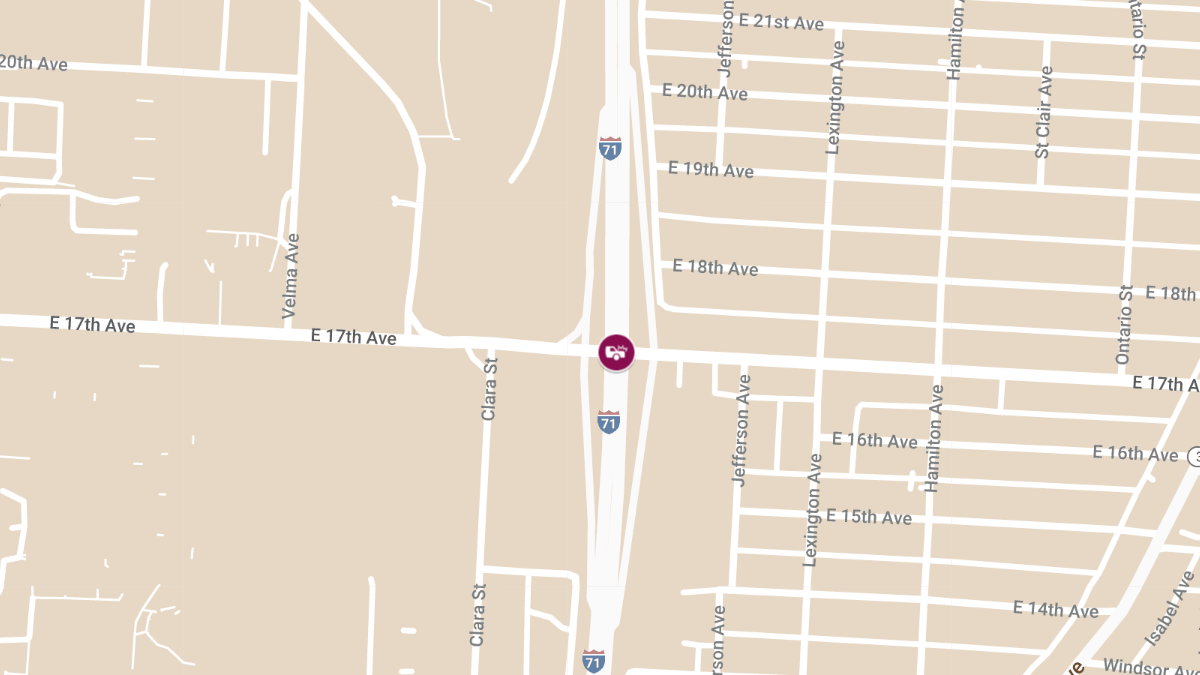 Crash With Injuries on I-71 S at E 17th Ave