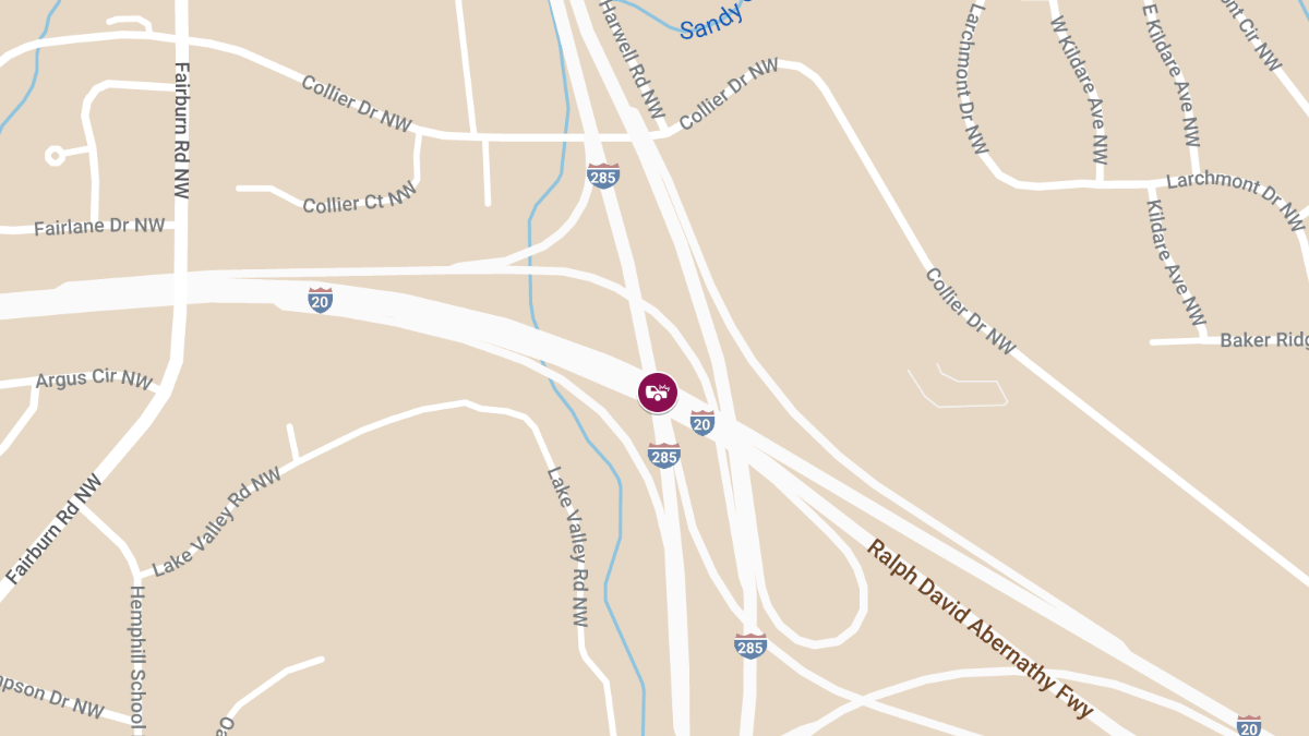 Crash at I-285 S & I-20 W in Collier Heights Causes Injuries