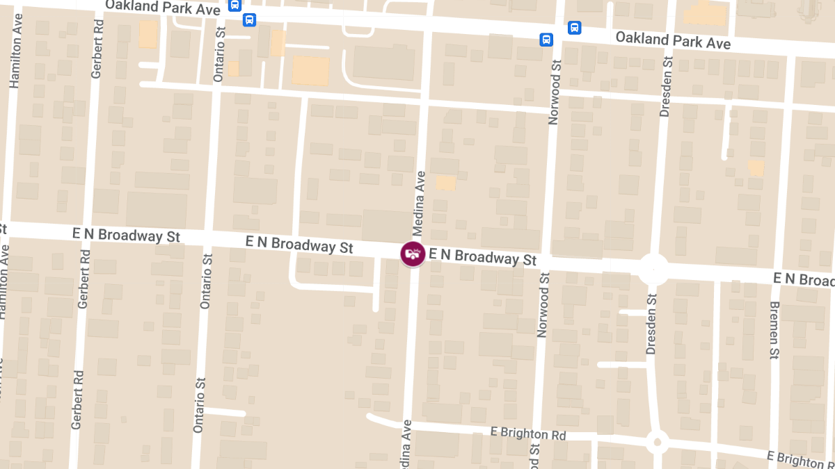Crash at Medina Ave & E North Broadway St