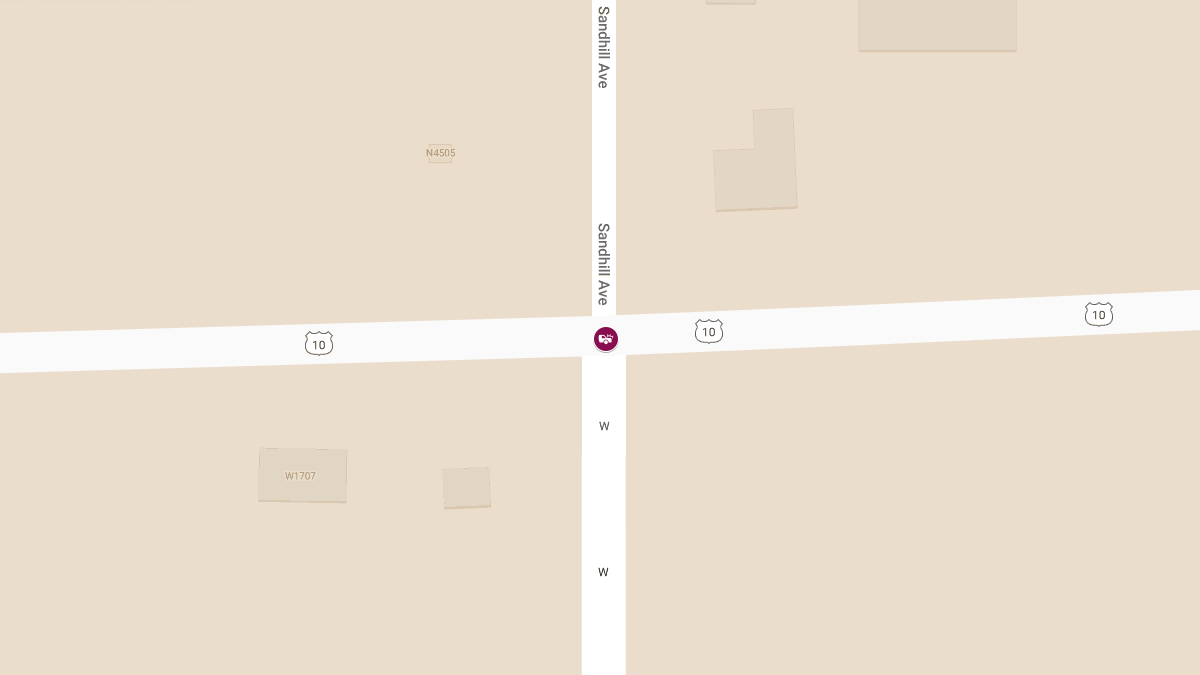 Crash on US 10 at County W Blocks Both Directions