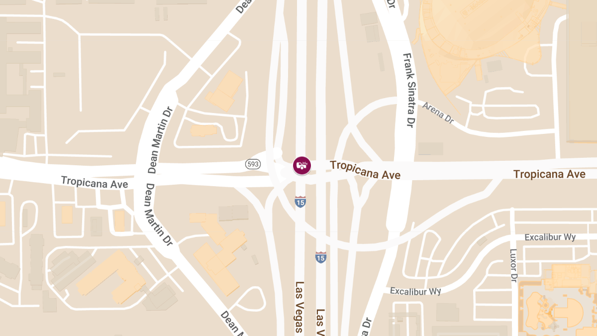 Crash on W Tropicana Ave at I-15 EBAT Results in Injuries