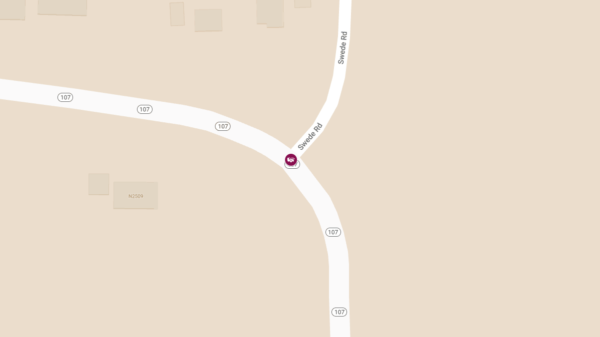 Crash on WIS 107 at Swede Rd Blocks All Lanes