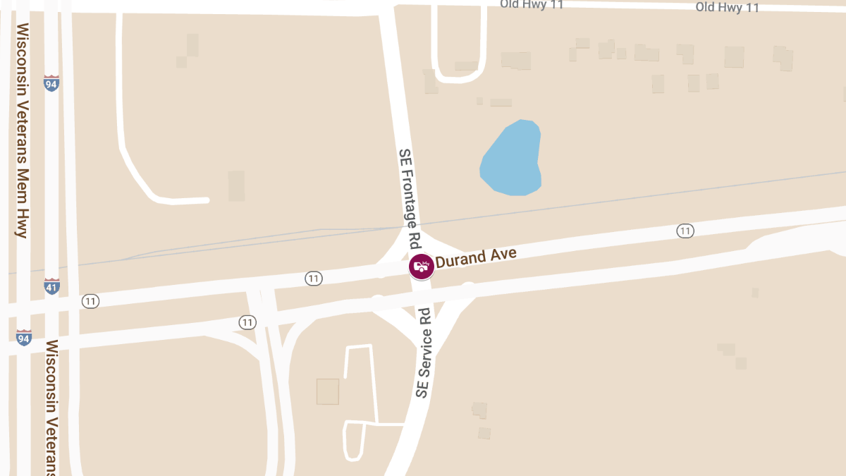 Crash on WIS 11 EB at West Frontage Rd Blocks All Lanes