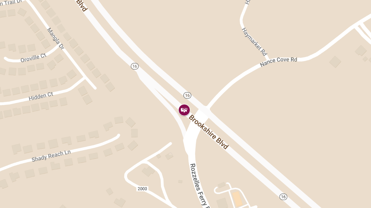 Crash with Injuries at Brookshire Blvd & Rozzelles Ferry Rd