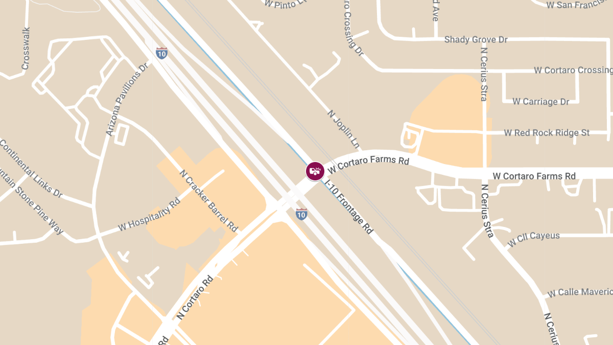 Crash with Injuries at Cortaro Rd & I-10 Frontage Rd