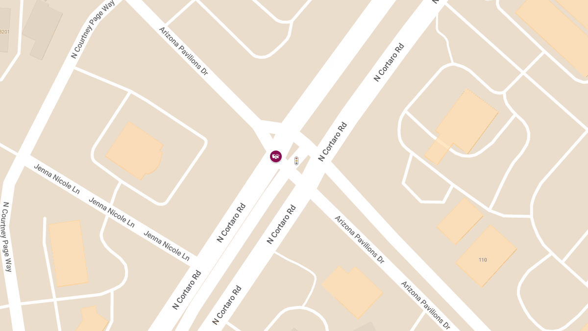 Crash with Injuries at Cortaro Rd and Arizona Pavilions Dr