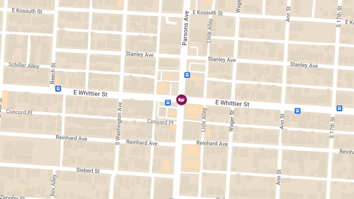 Crash with Injuries at E Whittier St & Parsons Ave