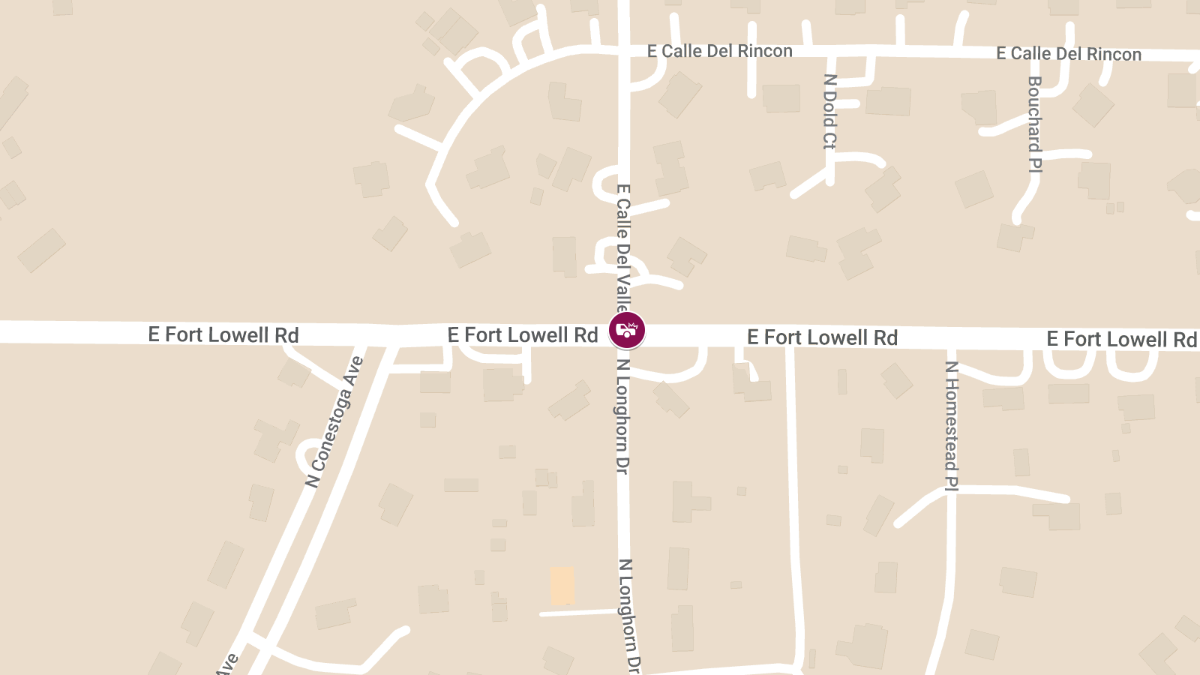 Crash with Injuries at Ft Lowell Rd and Longhorn Dr