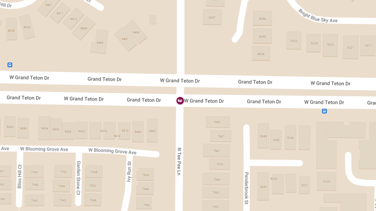 Crash with Injuries at Grand Teton Dr & N Tee Pee Ln