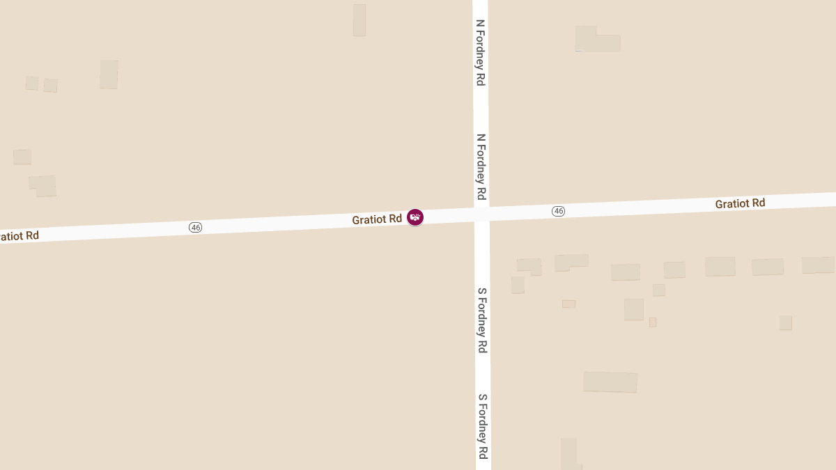 Crash with Injuries at Gratiot Rd and Steele Rd