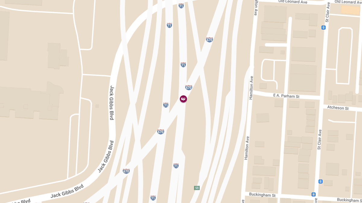 Crash with Injuries at I-670 & I-71 in Mount Vernon