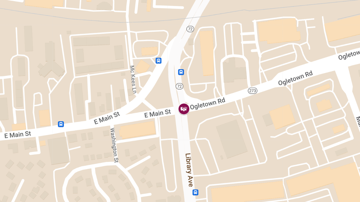 Crash with Injuries at Library Ave & E Main St in Newark