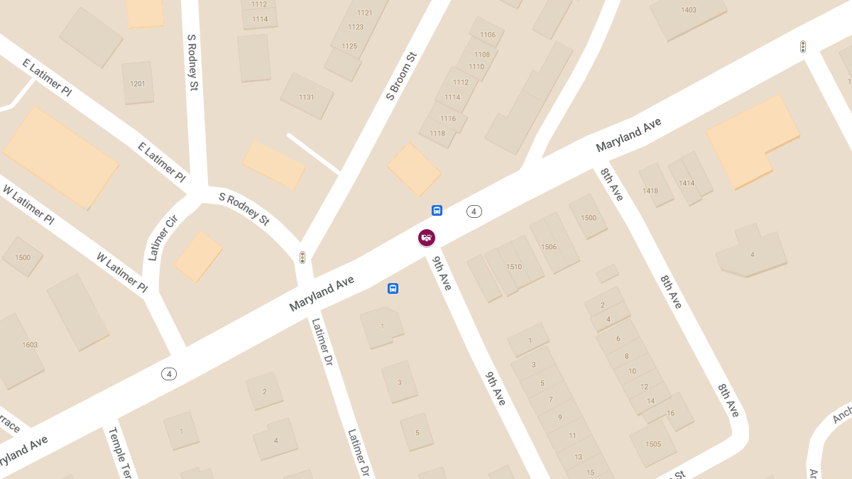 Crash with Injuries at Maryland Ave & 9th Ave Near Broom St