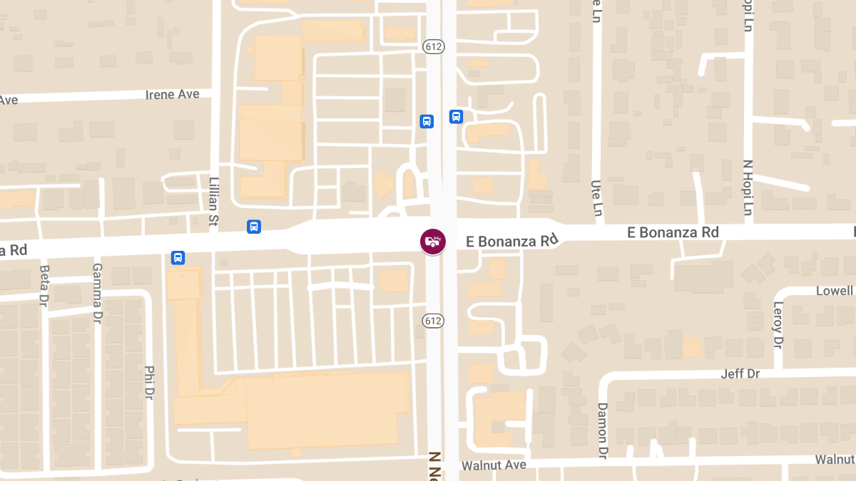 Crash with Injuries at N Nellis Blvd & E Bonanza Rd