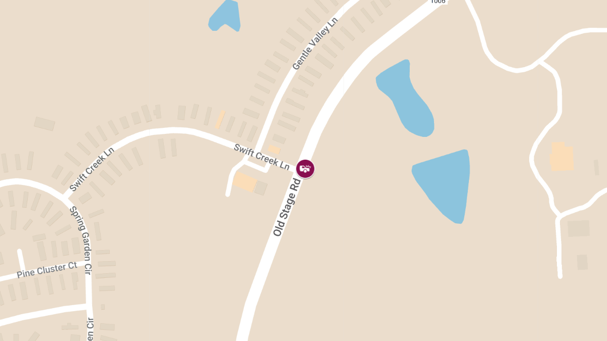 Crash with Injuries at Old Stage Rd & Swift Creek Ln