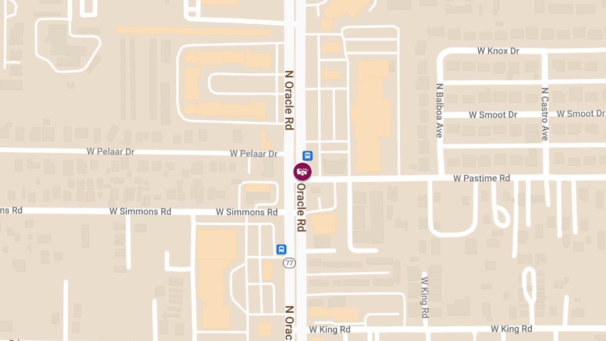 Crash with Injuries at Oracle Rd & Pastime Rd, North of Prince Rd