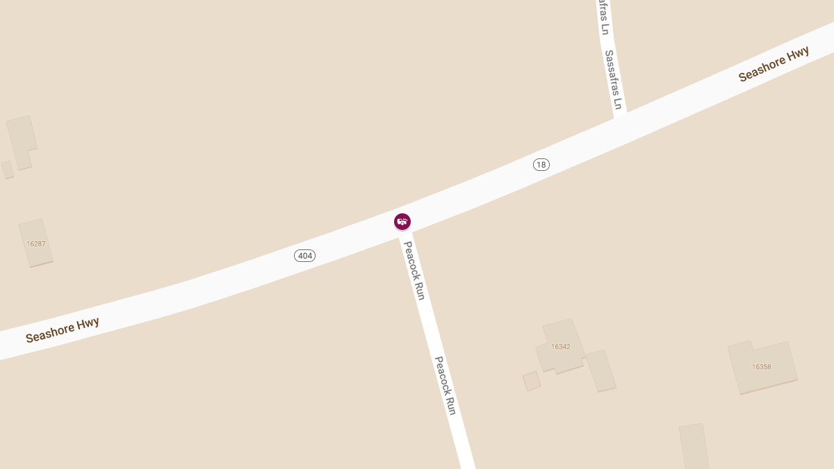 Crash with Injuries at Peacock Run & Seashore Hwy