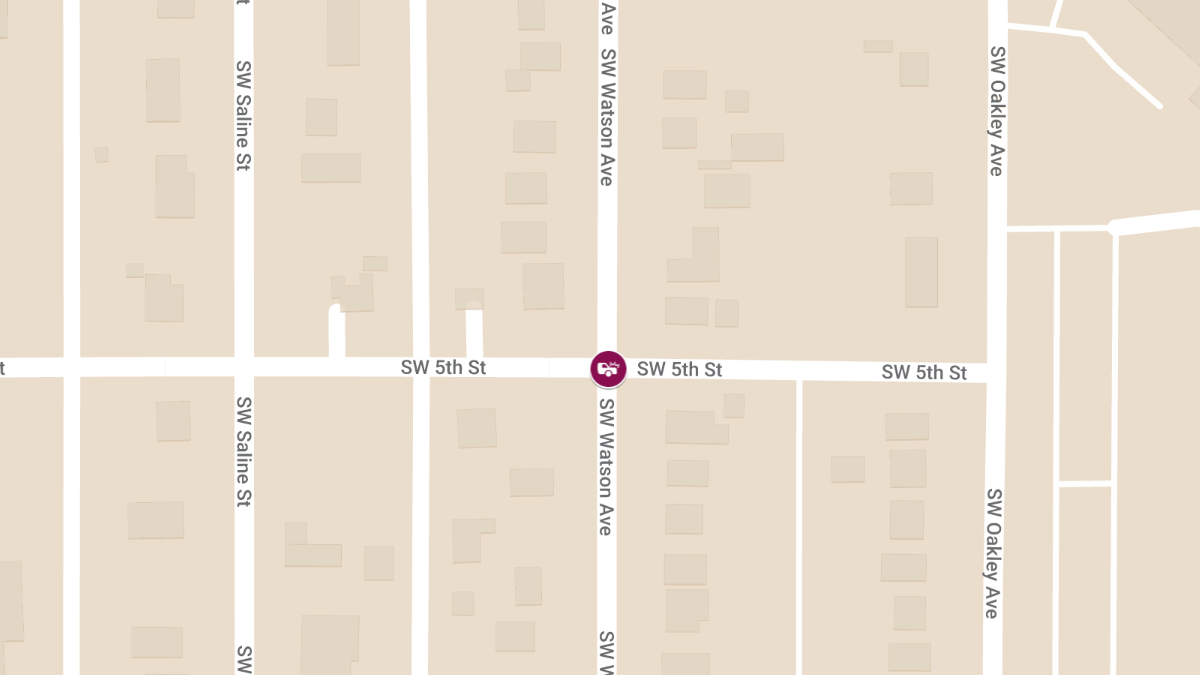 Crash with Injuries at SW 5th St & Watson Ave