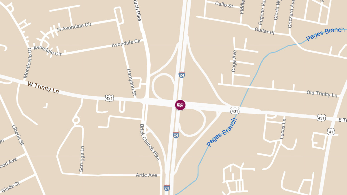 Crash with Injuries at W Trinity Ln & I-65 N