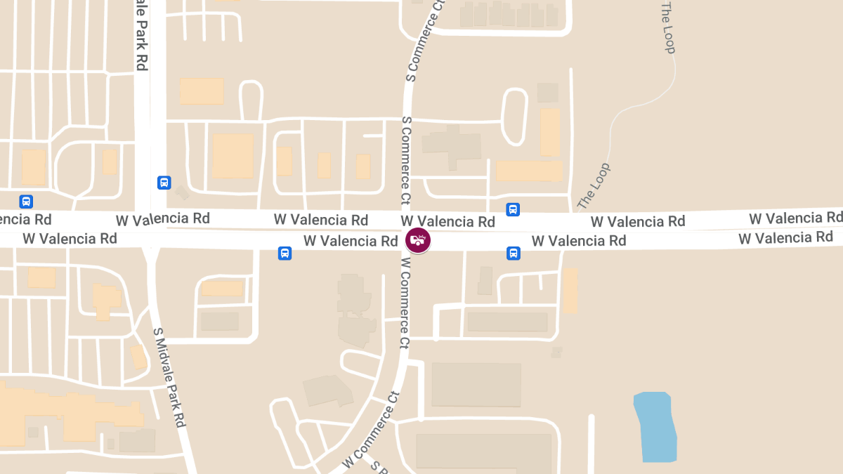 Crash with Injuries at W Valencia Rd & S Commerce Ct