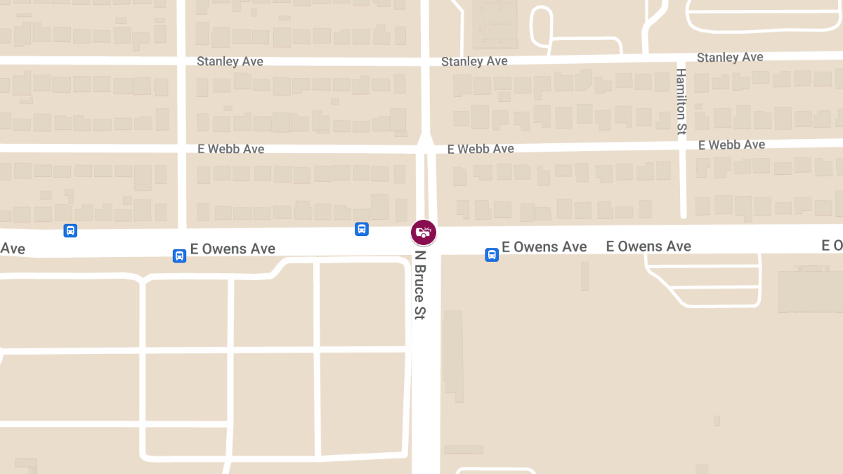 Crash with Injuries on E Owens Ave at N Bruce St