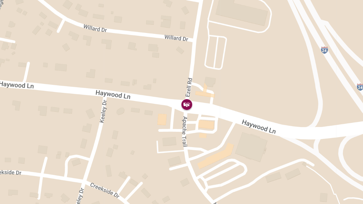 Crash with Injuries on Haywood Ln at Ezell Rd