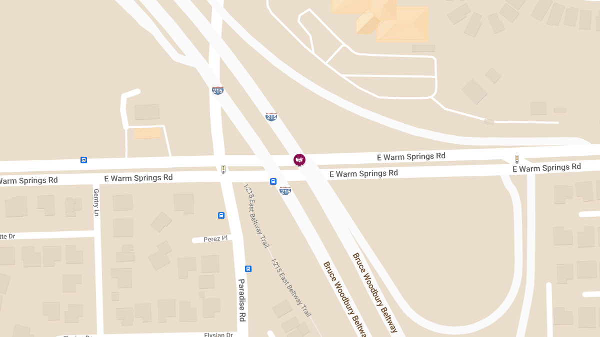 Crash with Injuries on I-215 W at E Warm Springs Rd
