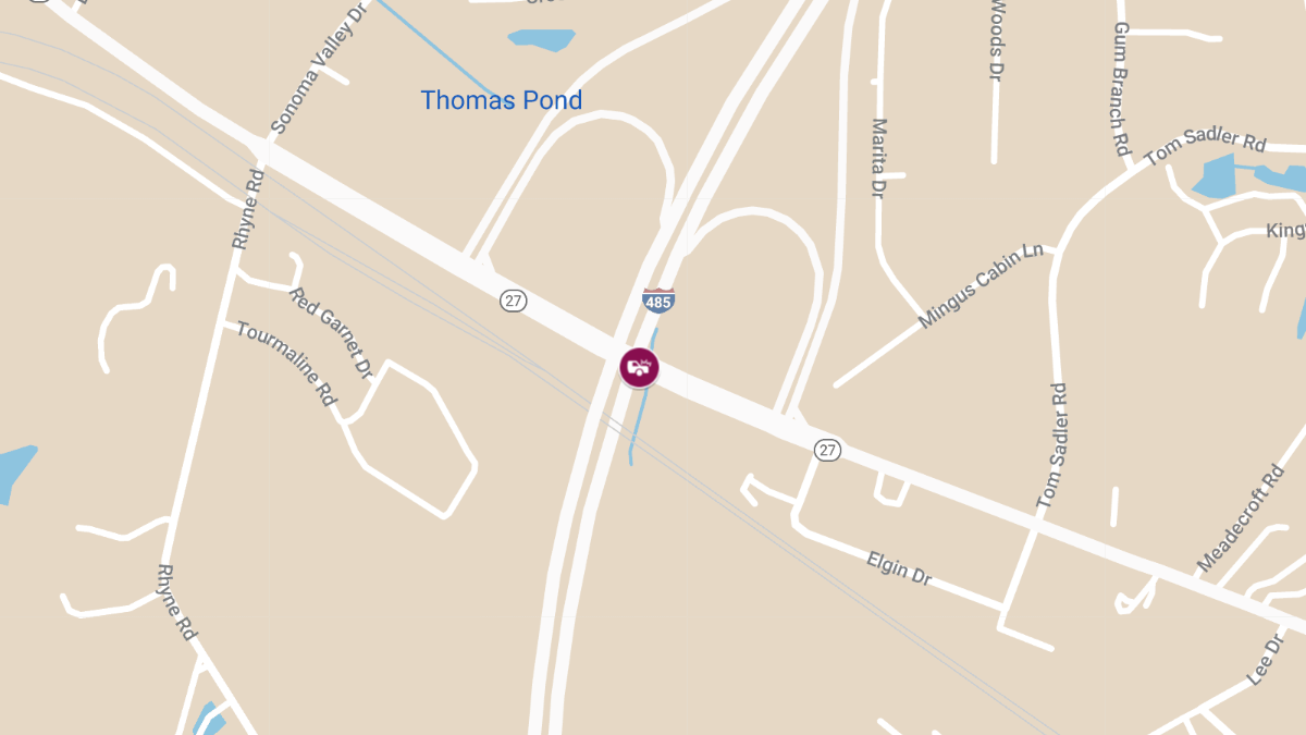 Crash with Injuries on I-485 RA at Mount Holly Rd