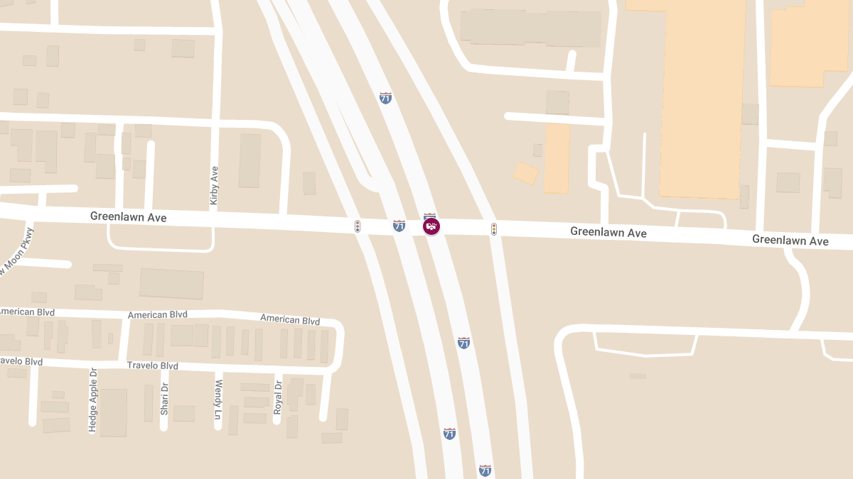 Crash with Injuries on I-71 N at Greenlawn Ave