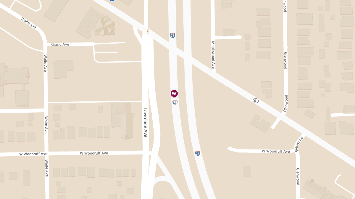 Crash with Injuries on I-75 North at Exit 203