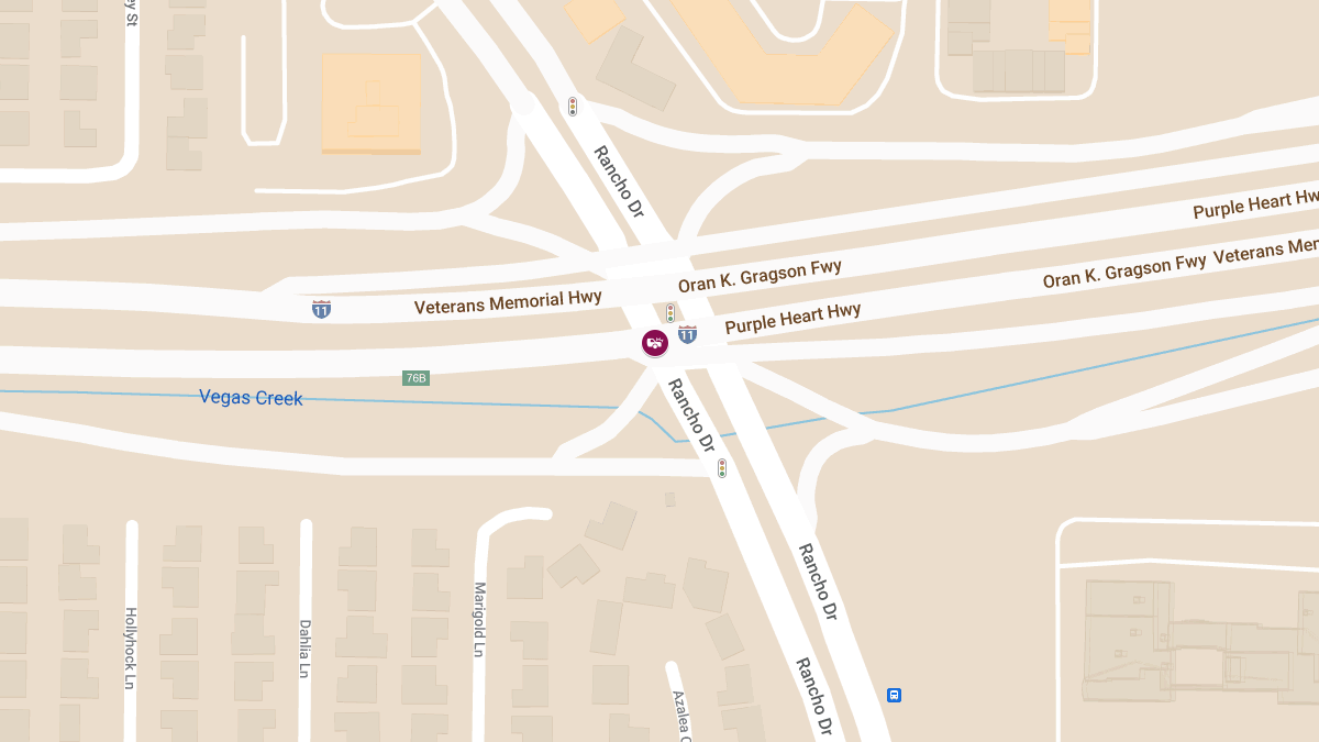 Crash with Injuries on IR11 S at South Rancho Rd