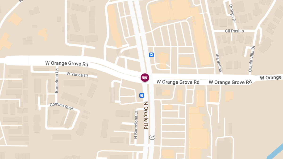 Crash with Injuries on Oracle Rd State Rte 77 North of Orange Grove Rd