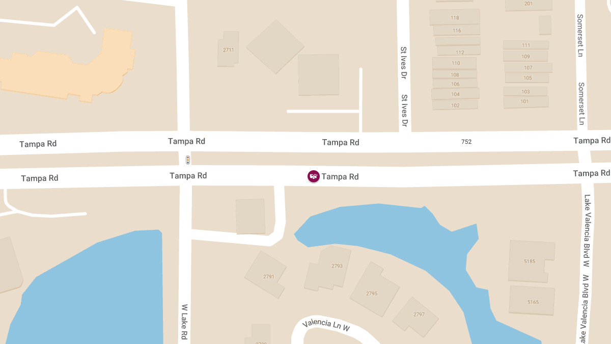 Crash with Injuries on Tampa Rd near W Lake Rd